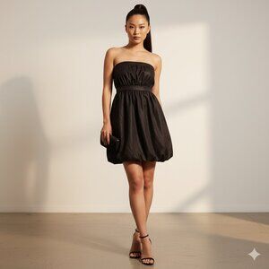 NWT Terranova Black Strapless Bubble Hem Party Dress Size S